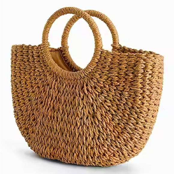 NWT Express Woven Straw Tote Bag - Picture 2 of 4